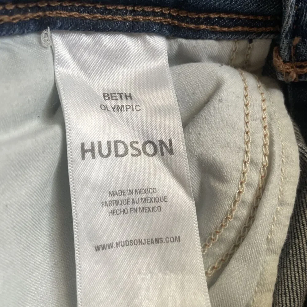 HUDSON Beth Mid-Rise Baby Bootcut Jean Womens Size 24 Medium Denim Blue - Picture 6 of 11